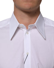 Dolce & Gabbana White Cotton Slim Fit Dress Formal Men Shirt