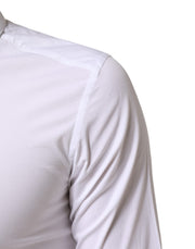 Dolce & Gabbana White GOLD Cotton Long Sleeves Dress Men Shirt