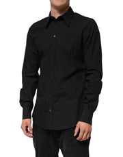 Dolce & Gabbana Black MARTINI Slim Fit Dress Formal Men Shirt