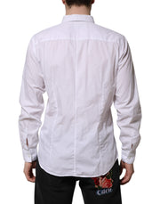 Dolce & Gabbana White Cotton STAFF Long Sleeves Forma Shirt