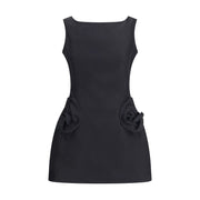 Magda Butrym Black Cotton Cocktail Dress