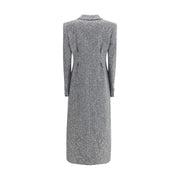 Alessandra Rich Gray Fleece Wool Coat