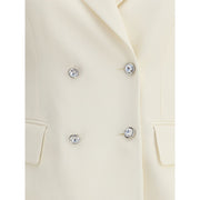 Alessandra Rich Cream Fleece Wool Blazer