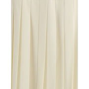 Alessandra Rich White Fleece Wool Midi Skirt