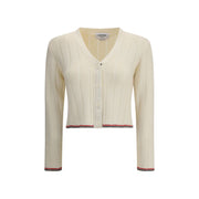 Thom Browne Cream Fleece Wool Cardigan