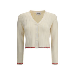 Thom Browne Cream Fleece Wool Cardigan