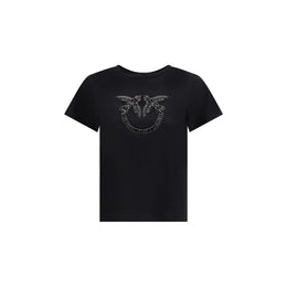 PINKO Black Cotton T-Shirt