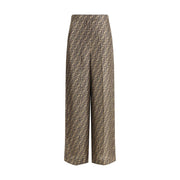Fendi Brown Silk Casual Pants