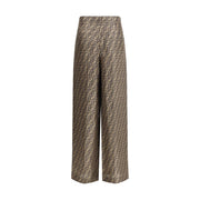 Fendi Brown Silk Casual Pants