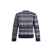Thom Browne Blue Wool Cardigan