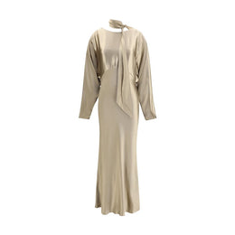 The Andamane Gold Viscose Casual Dress