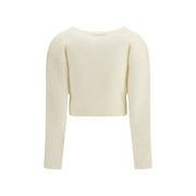Alessandra Rich White Mohair Cardigan