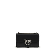 PINKO Black Calf Leather Bos Taurus Shoulder Bag