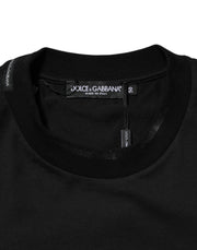 Dolce & Gabbana Black Cotton Embroidered DG Logo Pocket T-shirt