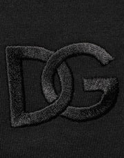 Dolce & Gabbana Black Cotton Embroidered DG Logo Pocket T-shirt