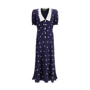 Alessandra Rich Blue Silk Casual Dress