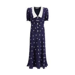 Alessandra Rich Blue Silk Casual Dress