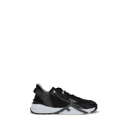 Fendi Gray Calf Leather Bos Taurus Athletic Sneakers