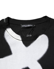 Dolce & Gabbana Black Cotton DG Logo Graffiti Short Sleeve T-shirt