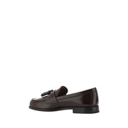 Prada Brown Calf Leather Bos Taurus Slip-On Loafers