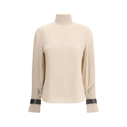 Brunello Cucinelli Beige Silk Blouse
