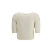 Alessandra Rich White Mohair Sweatshirt