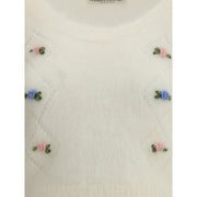 Alessandra Rich White Mohair Sweatshirt