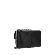 PINKO Black Calf Leather Bos Taurus Shoulder Bag