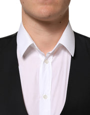 Dolce & Gabbana Black Wool Dress Formal Men Waistcoat Vest