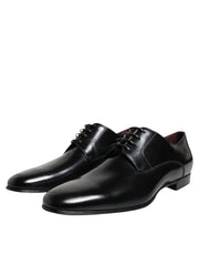 Dolce & Gabbana Men Dress Black Calfskin Leather Derby Shoes