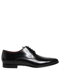 Dolce & Gabbana Men Dress Black Calfskin Leather Derby Shoes