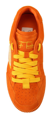 Dolce & Gabbana Orange Leather P.j. Tucker Men Sneakers Shoes