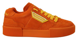 Dolce & Gabbana Orange Leather P.j. Tucker Men Sneakers Shoes