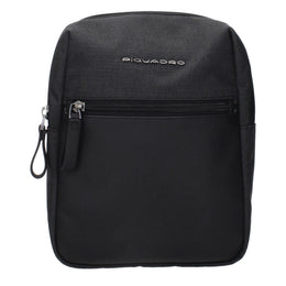Piquadro Black Fabric Crossbody Bag