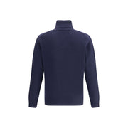 Brooksfield Blue Fleece Wool Turtleneck