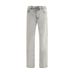 Haikure Light Blue Cotton Straight-Leg Jeans