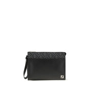 Fendi Black Leather Clutch Bag