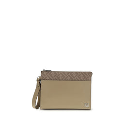 Fendi Beige Leather Clutch Bag