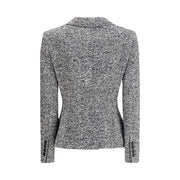 Dolce & Gabbana Gray Fleece Wool Blazer