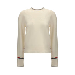 Thom Browne White Fleece Wool Sweatshirt