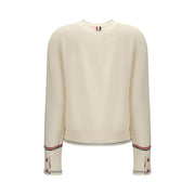 Thom Browne White Fleece Wool Sweatshirt