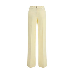 Etro Yellow Cotton Straight-Leg Jeans
