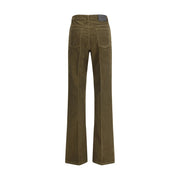 Saint Laurent Green Cotton Casual Pants