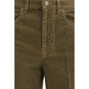 Saint Laurent Green Cotton Casual Pants