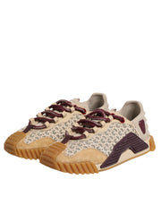 Dolce & Gabbana Beige Neoprene DG Logo NS1 Lace Sneakers Shoes
