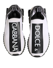 Dolce & Gabbana Black White Slip On Sorrento Sneakers Shoes
