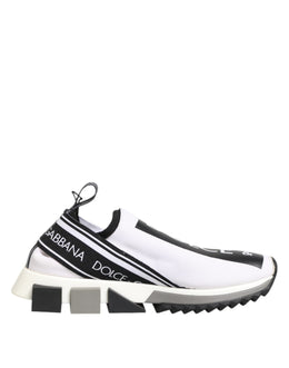 Dolce & Gabbana Black White Slip On Sorrento Sneakers Shoes