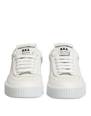 Dolce & Gabbana White Miami Leather Low Top Sneakers Shoes