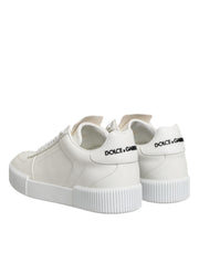 Dolce & Gabbana White Miami Leather Low Top Sneakers Shoes