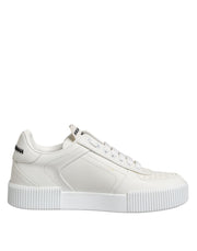 Dolce & Gabbana White Miami Leather Low Top Sneakers Shoes